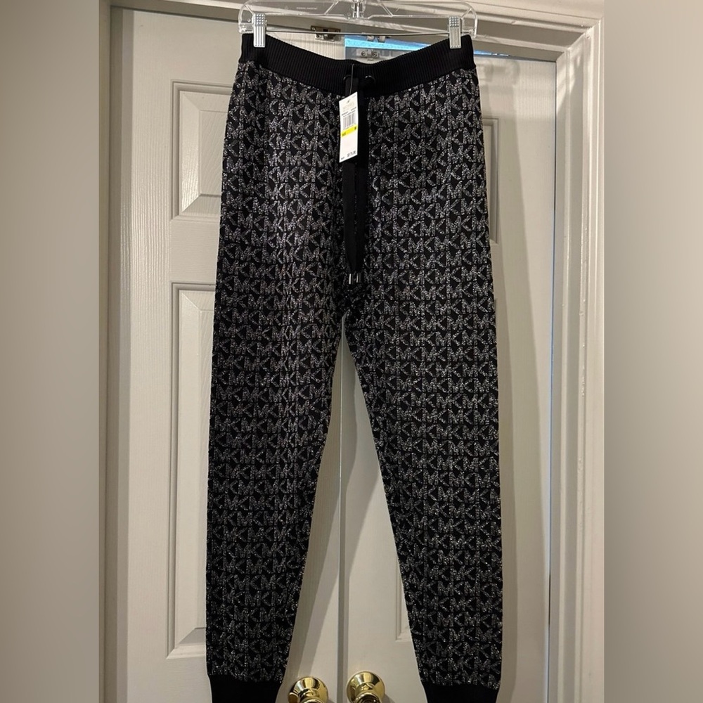 Michael Kors Black and Gray Logo Joggers